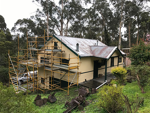 before image old green roofing